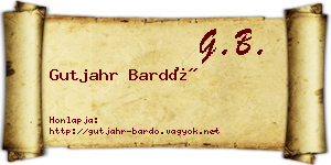Gutjahr Bardó névjegykártya